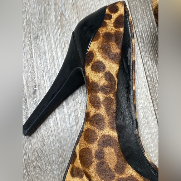iNC Women’s Cheetah Pump Heels Size 6.5 Medium Real Fur Dyed - Picture 8 of 16